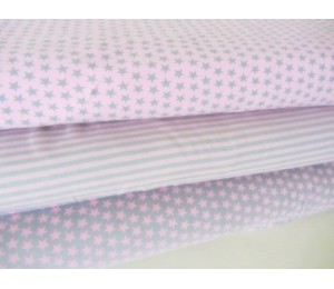 Jersey Sternchen grau auf rosa